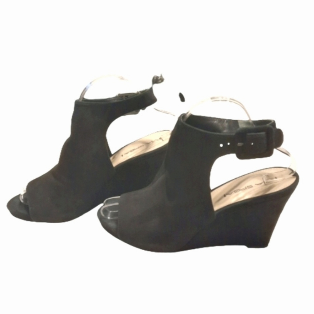 Black Wedge Sandals Size 9M